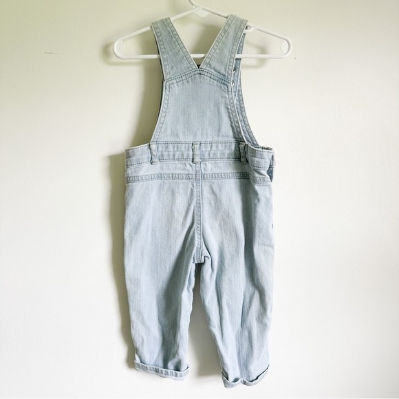 Carter’s Blue floral Embroidered Lightwash Denim overalls 12M - Picture 4 of 6
